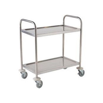 Stainless Steel Cleanroom Trolley - 2 Tier Self Assembly