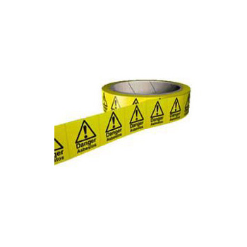 DANGER ASBESTOS Rolls of Asbestos Hazard Warning Labels